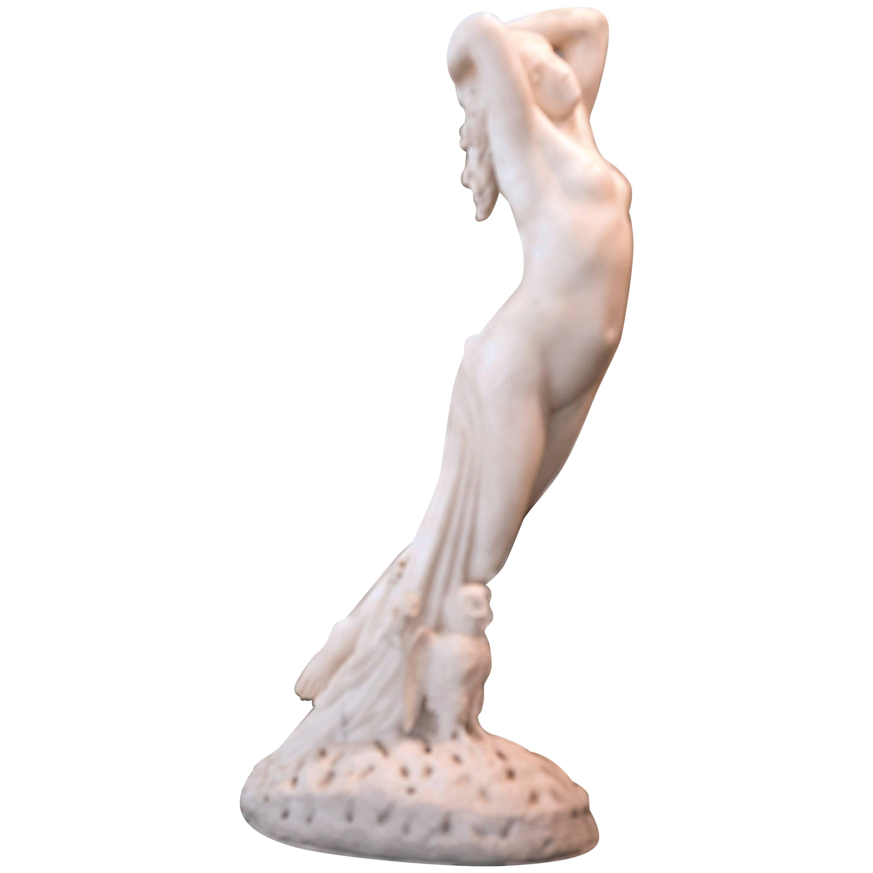 Sculpture Antique 19th Century in Marble  "Une Heure De La Nuit"  For Sale