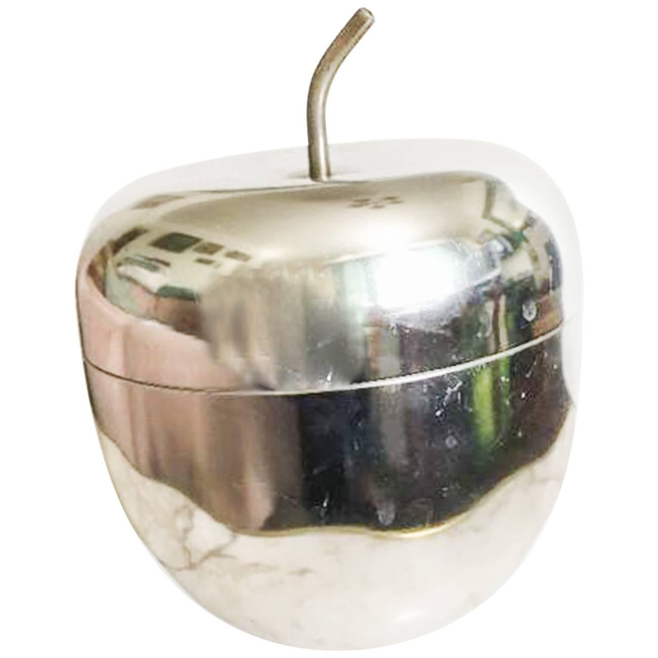 20th Century Apple Shaped Chrome Ice Bucket in the Style of Mauro Manetti, 1970s For Sale