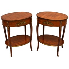 Pair of Antique French Parquetry Top Tables