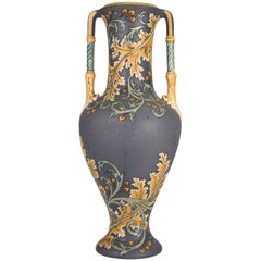 Mettlach Art Nouveau Vase with Floral Decor, circa 1900