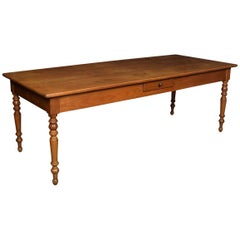 French Fruitwood Farmhouse Kitchen Dining Table