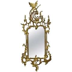 Chinese Chippendale Style Gilt Framed Wall Mirror