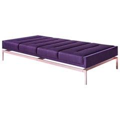 Olivera Chaise Longue (Daybed or Bench), Purple Danish Wool, Bronze Base COM/COL