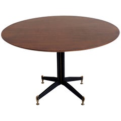 Round Table with Central Base in Steel Blades, Italy, 1950