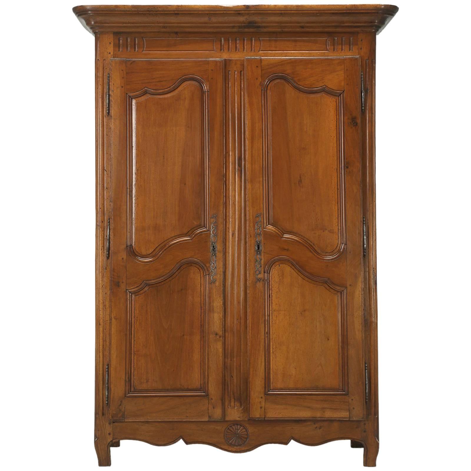 Antique French Armoire Solid Walnut from Toulouse, c1840 Unrestored Condition