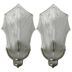 Antique Pair of French Art Deco Sconces by Ezan