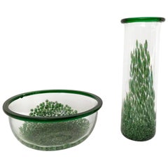 Set by Gae Aulenti Murano Murrines Glass Vase for Vetreria Vistosi, Italy, 1970s