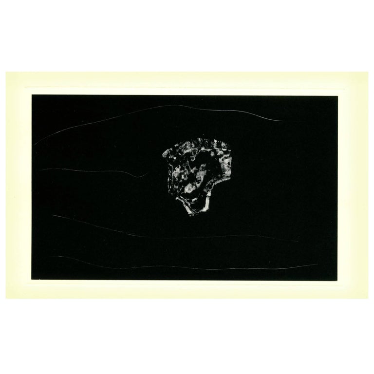 Vintage Robert Motherwell Anouncement Card, 1981 'Black' For Sale