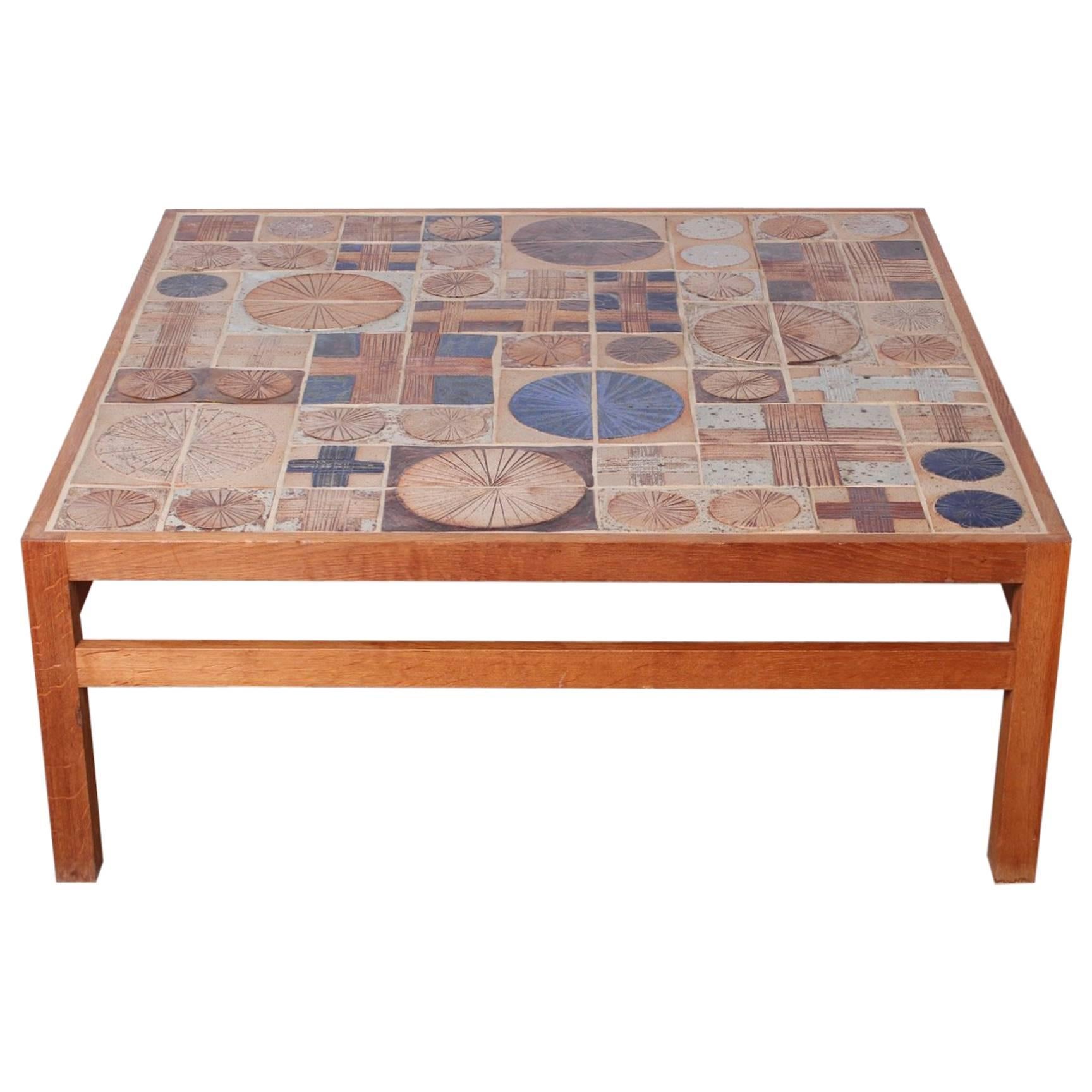 Coffee Table with Ceramic Tiles by Tue Poulsen & Willy Beck