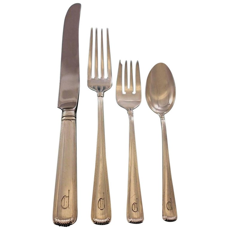 Embassy Scroll by Cartier Sterling Silver Flatware Set Service 175 Pcs