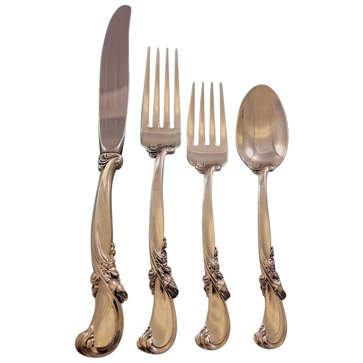 Waltz of Spring by Wallace Sterling Silver Flatware Set for 12 Service 32 Pieces For Sale
