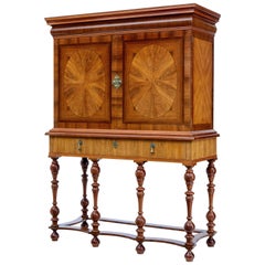 1920s Inlaid Walnut and Rosewood Cabinet on Stand