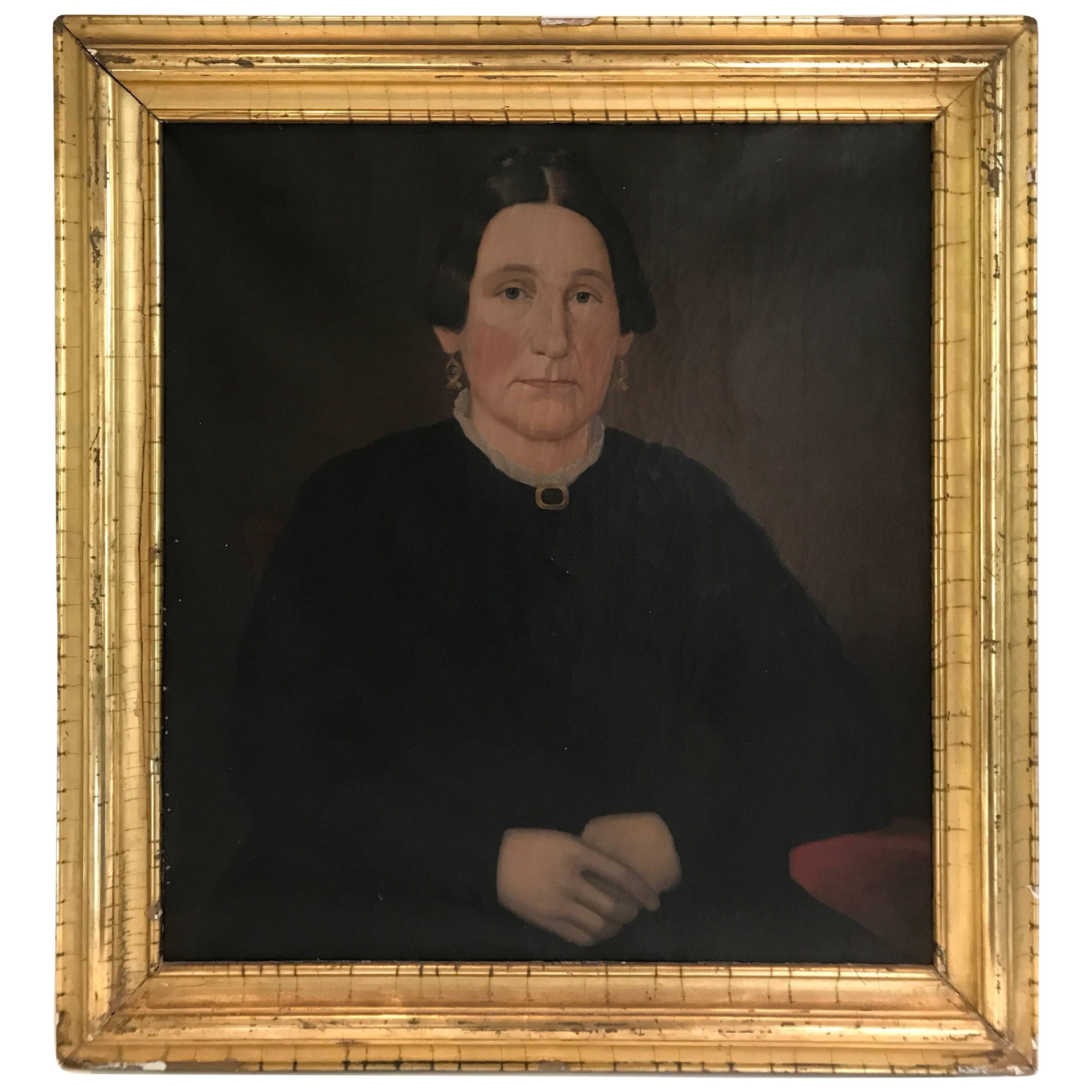 19th Century American School Portrait of a Woman