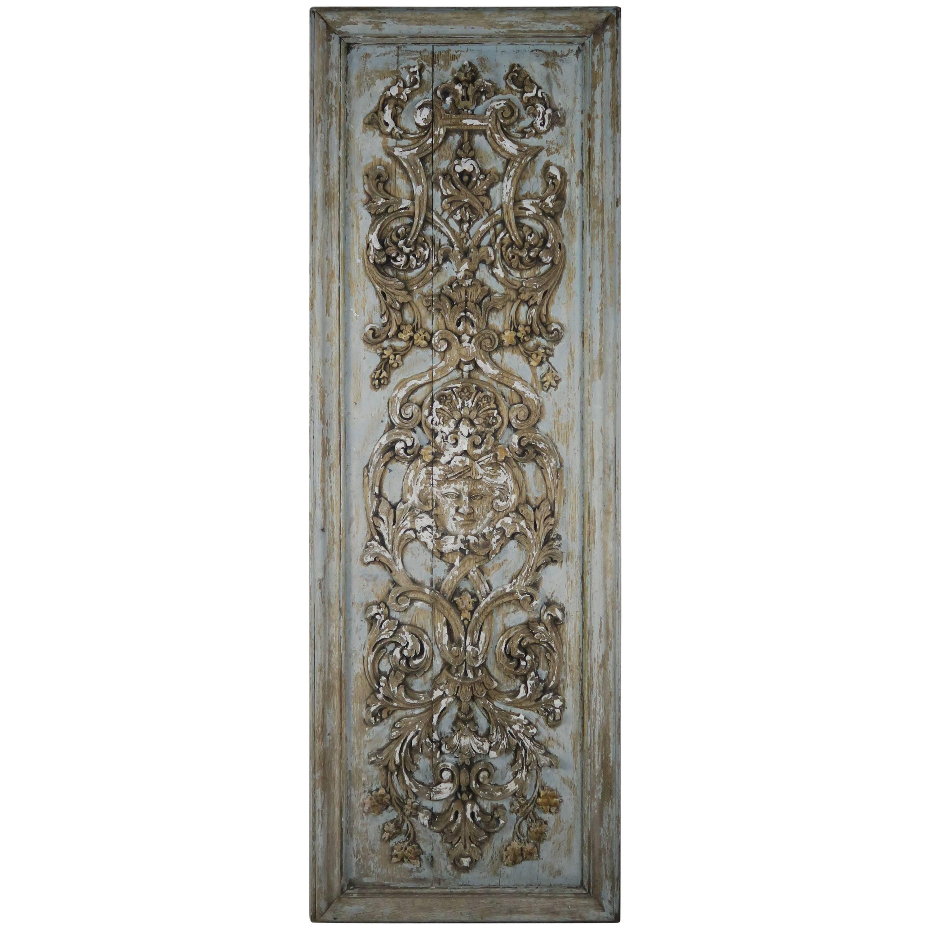 19th Century Italian Carved Wood Panel