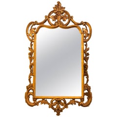 Italian Leaf and Scroll Carved Wall or Console Mirror