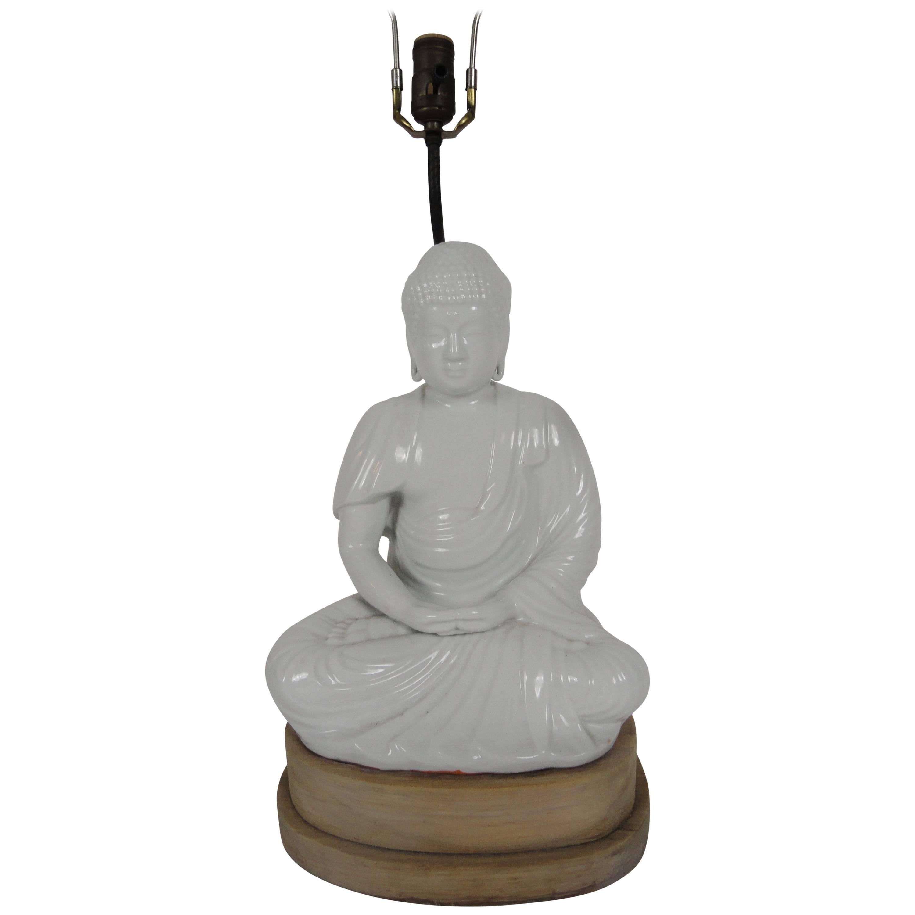 Blanc de Chin Buddha Lamp For Sale