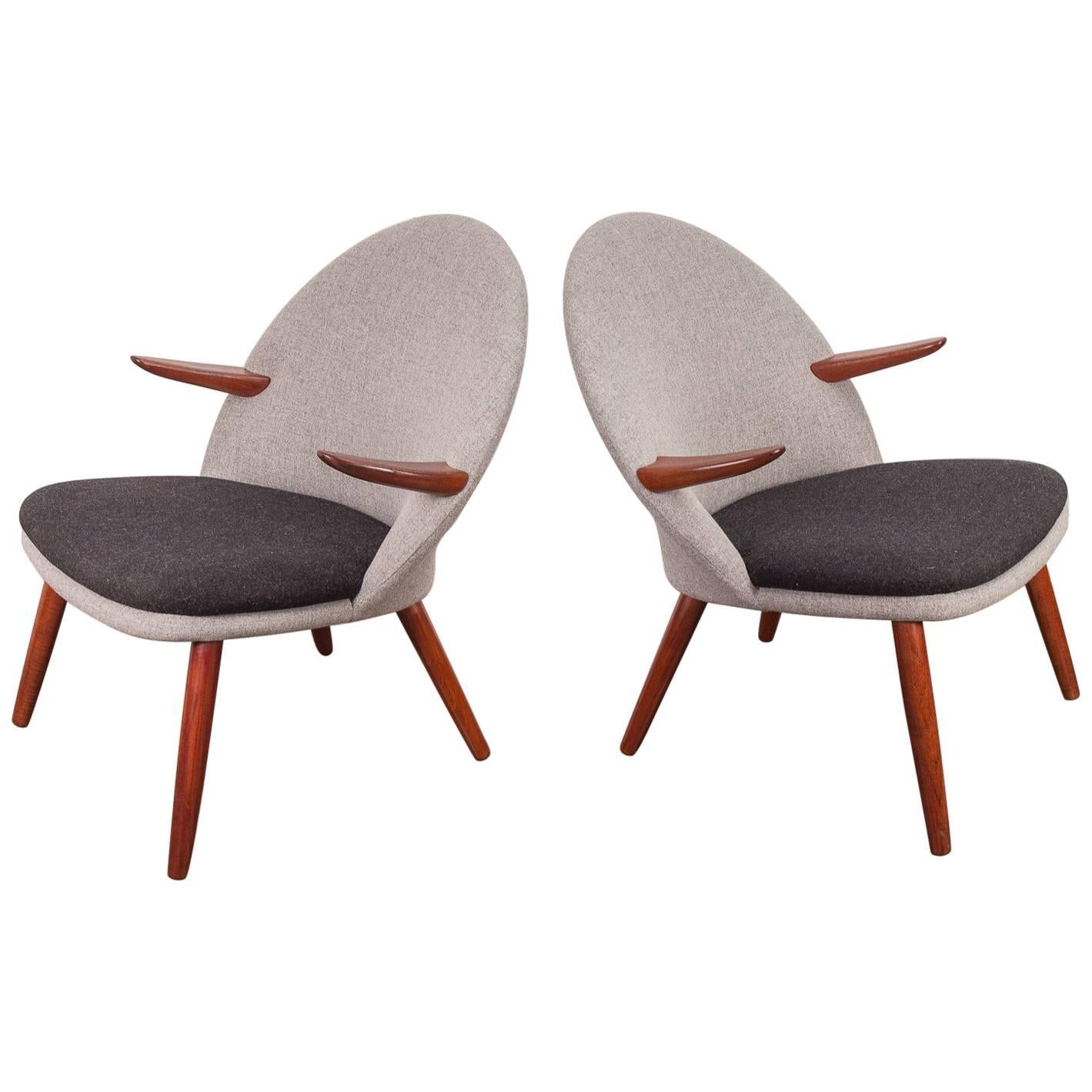 Pair of Kurt Olsen Easy Chairs for Glostrup Mobelfabrik