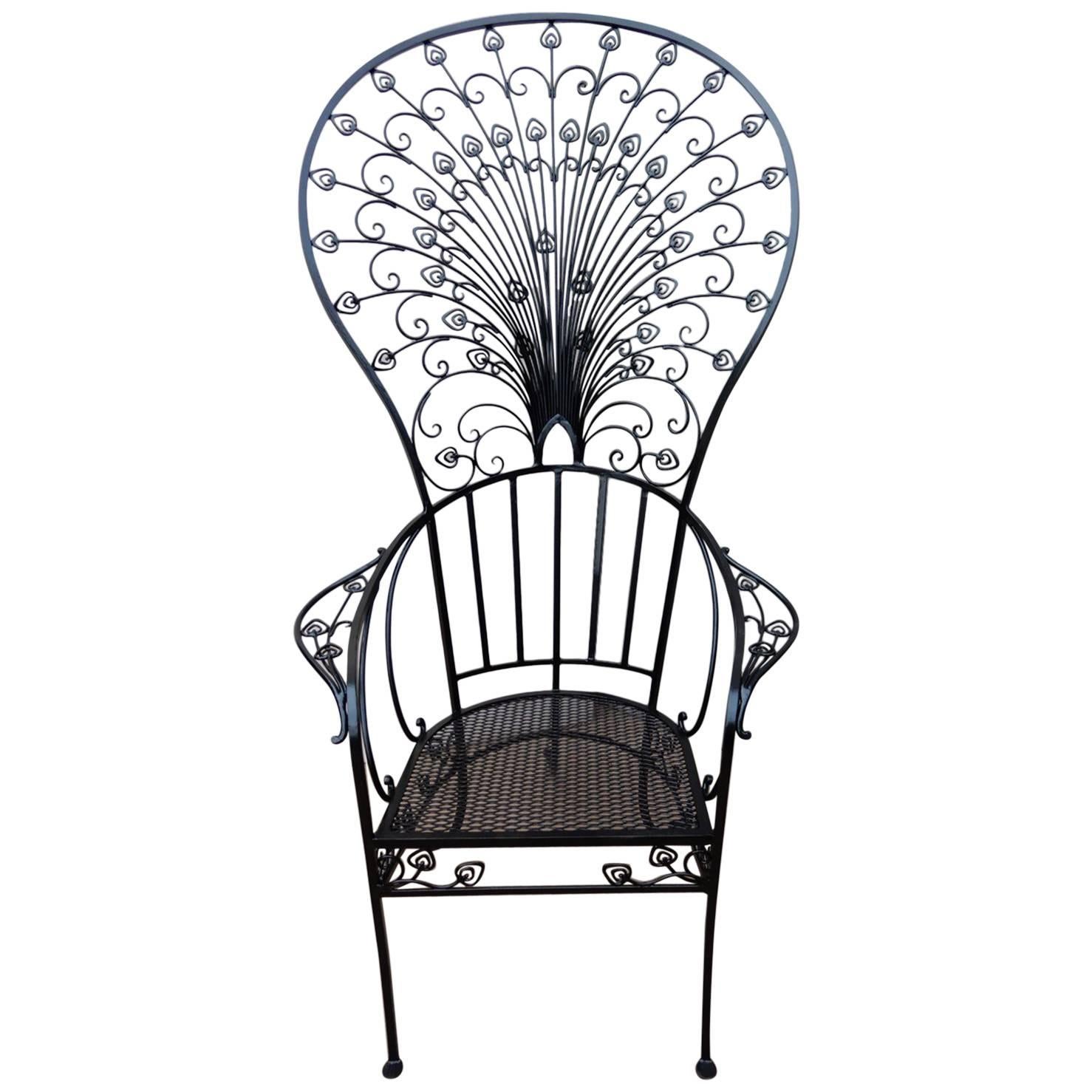 Peacock "Salterini" Patio Chair by Florentine Craft Studio For Sale