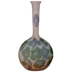 Emile Galle Art Nouveau Floral Banjo Vase, circa 1904