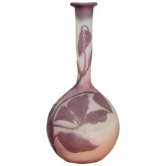 Emile Galle French Art Nouveau Banjo Vase, circa 1900