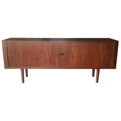 Hans J Wegner "President" Teak Tambour Door Credenza Sideboard