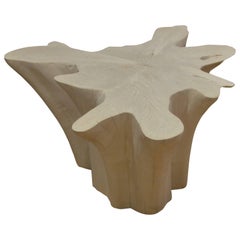 Andrianna Shamaris Amorphous Bleached Teak Wood Coffee or Side Table