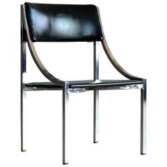 Chaise d'appoint Wolfgang Hoffmann en chrome et vinyle pour Howell Company