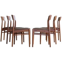 Kai Kristiansen Set of Six Dining Chairs in Teak for K.S. Mobler Denmark, 1960s