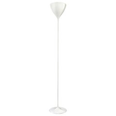 Swiss Torchiere Floor Lamp by Max Bill in White Enamel