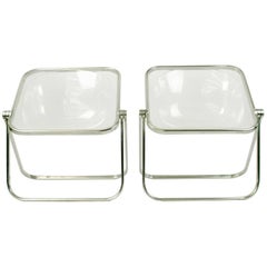 Paar klappbare Plona-Stühle von Giancarlo Piretti für Castelli