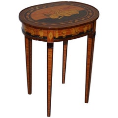 Exquisite Italianate Marquetry Inlaid Side Table with Drawers