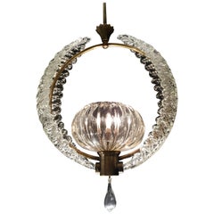 Lovely Murano Chandelier Art Deco by Ercole Barovier, 1940s