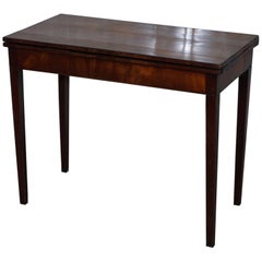 Georgian Mahogany Tea Table with Fold-Out Top Card Side, circa 1800