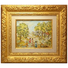 Oil on Board French / Russian Painting Signed by René Sinicki, circa 1970