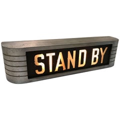 Vintage Art Deco Backstage "Stand By" Signal Light 