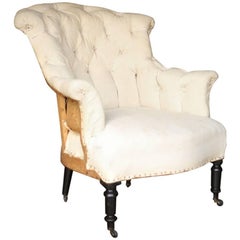Used 19th Century Napoleon III Buttoned Back Armchair
