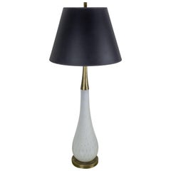 Mid Century White Italian Murano Glass Lamp with Inclusions