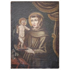 18th Century Oil on Canvas Painting of St Dominic