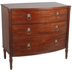 George III Period Mahogany Small Bow-Fronted Chest of Drawers