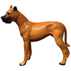 English Porcelain of a Great Dane Dog, Early 20th Century
