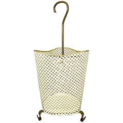 Vintage Cool Mategot Midcentury Umbrella Stand Artimeta Perforated Metal Patinated Brass