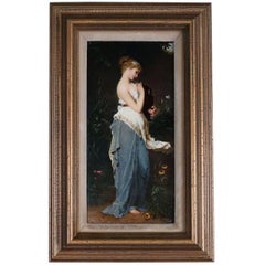 Antique Neoclassical KPM Hand-Painted Porcelain Plaque of Woman, 19th Century