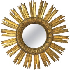 Antique French Gilt Sunburst or Starburst Mirror