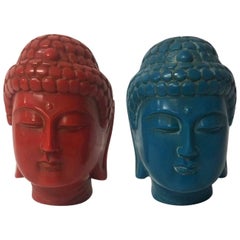 Têtes de bouddha en bakélite du milieu du siècle dernier Têtes de bouddha en bakélite du milieu du siècle dernier