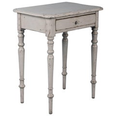 Small Antique Danish Country Side Table Painted Gray