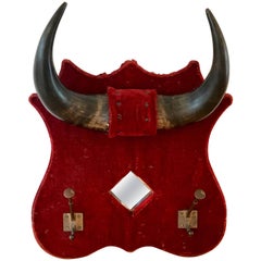 Arts & Crafts Texas Longhorn Wall-Mounted Coat or Hat Rack, Early 20th Century