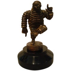 Michelin Man, Bibendum Bronze Car Mascot, Hood Ornament, Automobilia