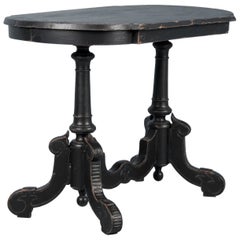 Intriguing Antique Victorian Side Table Painted Black