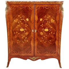 Antique French Inlaid Kingwood Cabinet, circa 1920