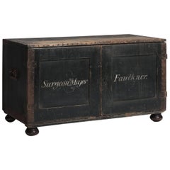 Painted Pine Military Chest, circa 1880